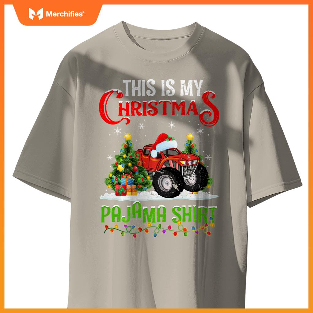 Monster Truck Xmas Lights This Is My Christmas Pajama T-Shirt