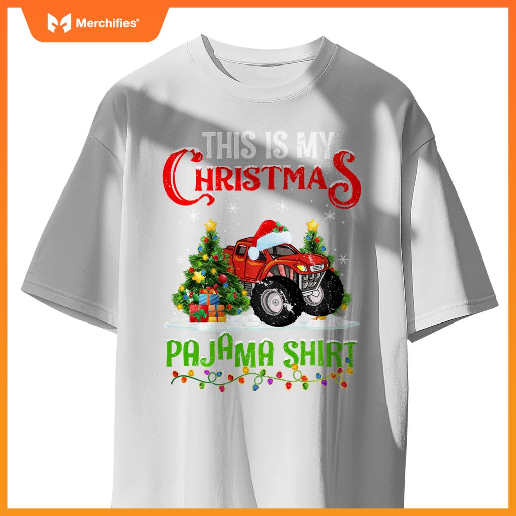 Monster Truck Xmas Lights This Is My Christmas Pajama T-Shirt