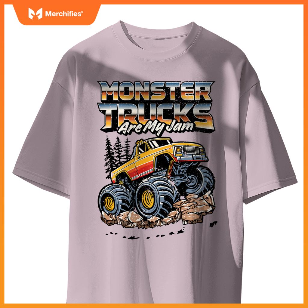 Monster Trucks Are My Jam Funny Men Boys Retro Vintage Truck T-Shirt