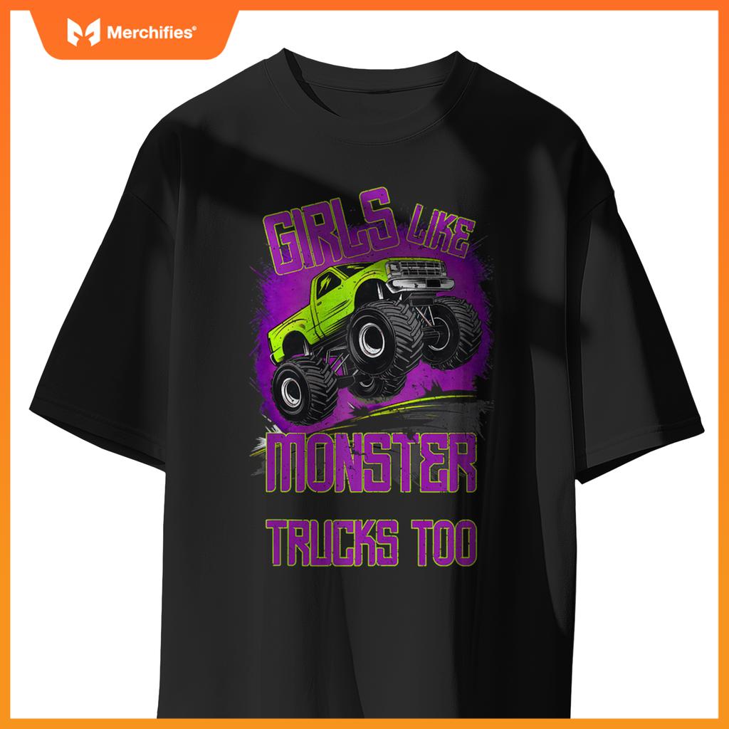Monster Trucks For Toddler Family Birthday Boy Kids Car Gift T-Shirt
