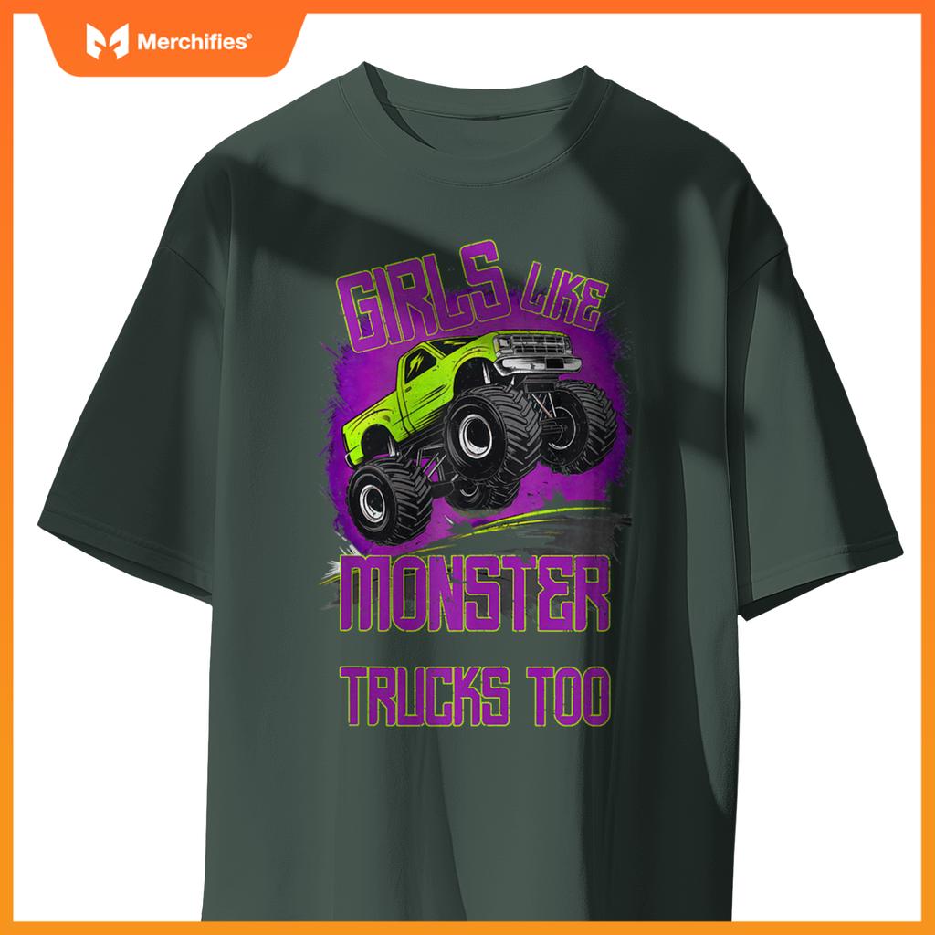 Monster Trucks For Toddler Family Birthday Boy Kids Car Gift T-Shirt