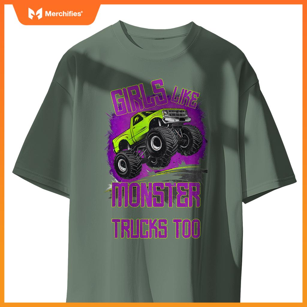 Monster Trucks For Toddler Family Birthday Boy Kids Car Gift T-Shirt