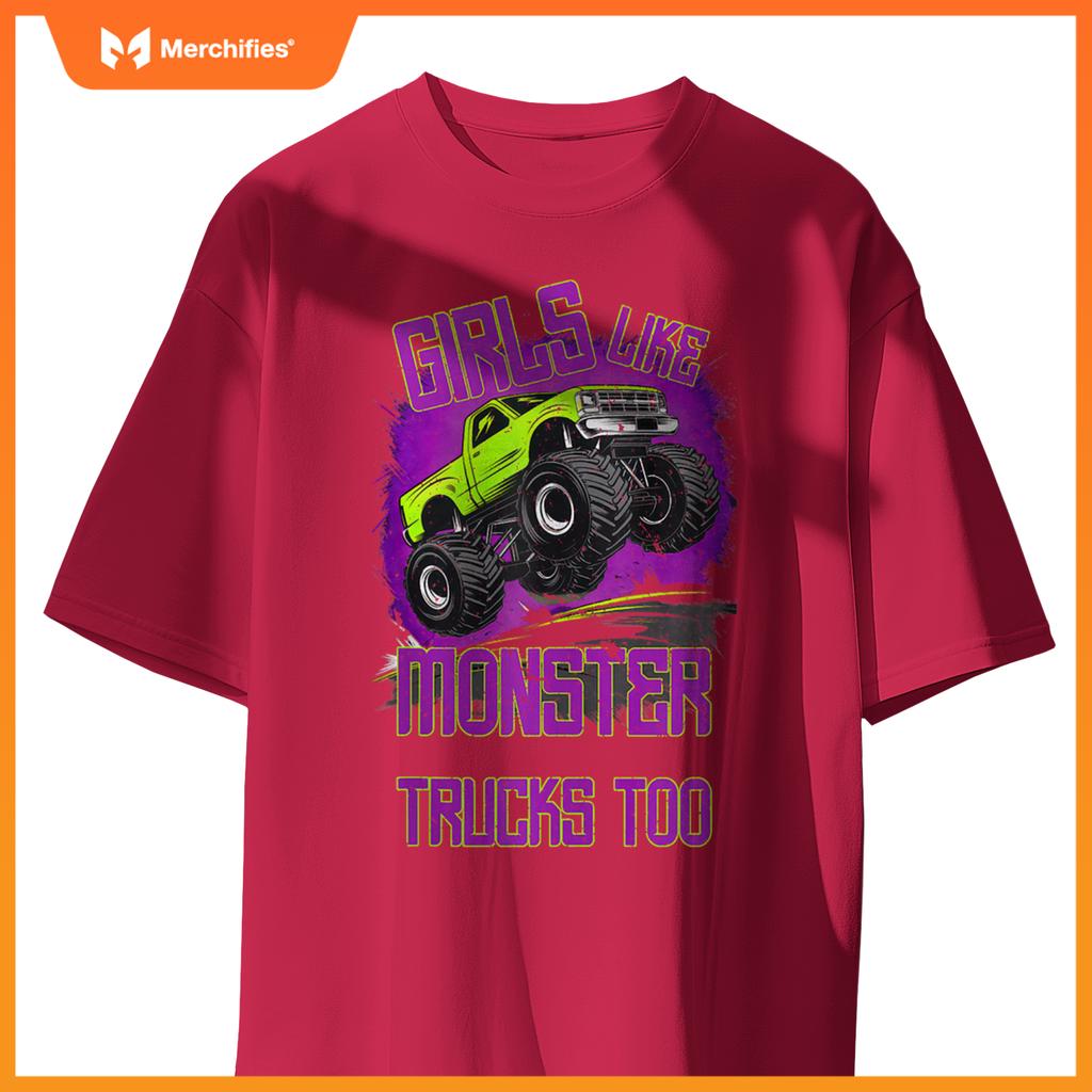 Monster Trucks For Toddler Family Birthday Boy Kids Car Gift T-Shirt