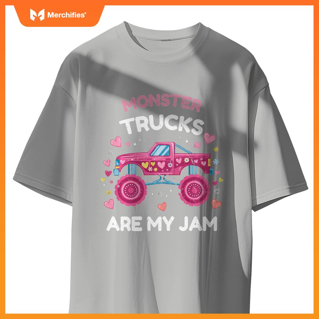 Monster Trucks For Toddlers Family Birthday Kids Car Girls T-Shirt