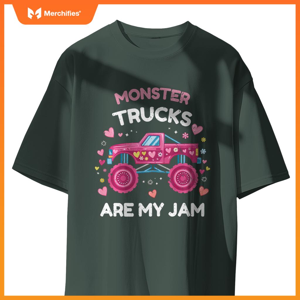 Monster Trucks For Toddlers Family Birthday Kids Car Girls T-Shirt