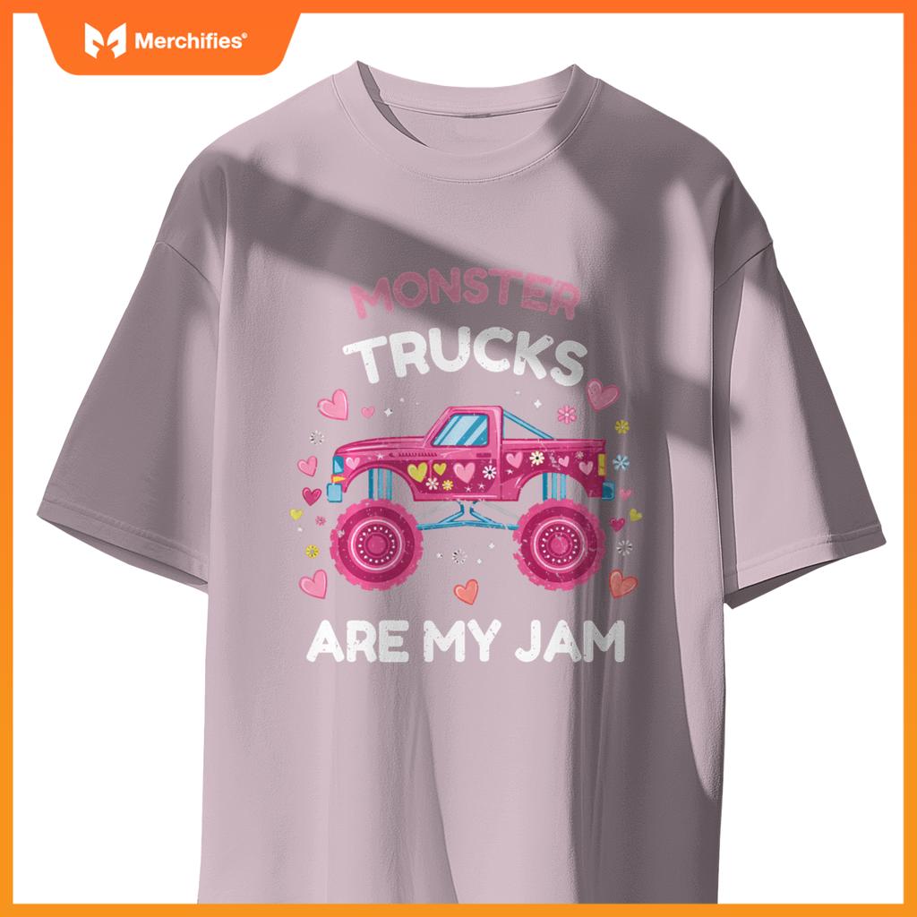 Monster Trucks For Toddlers Family Birthday Kids Car Girls T-Shirt