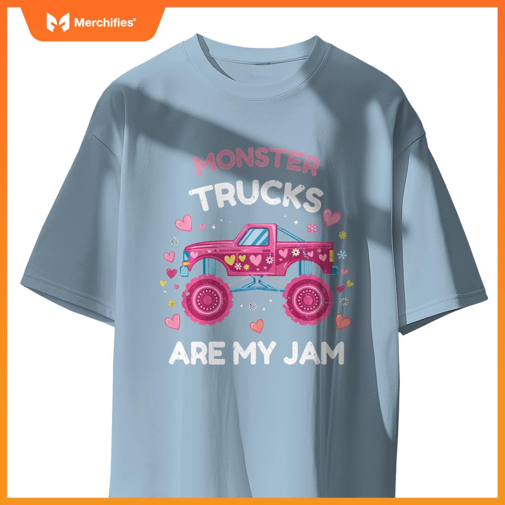 Monster Trucks For Toddlers Family Birthday Kids Car Girls T-Shirt