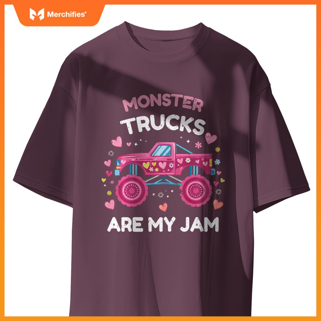 Monster Trucks For Toddlers Family Birthday Kids Car Girls T-Shirt