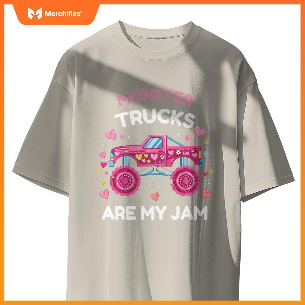 Monster Trucks For Toddlers Family Birthday Kids Car Girls T-Shirt