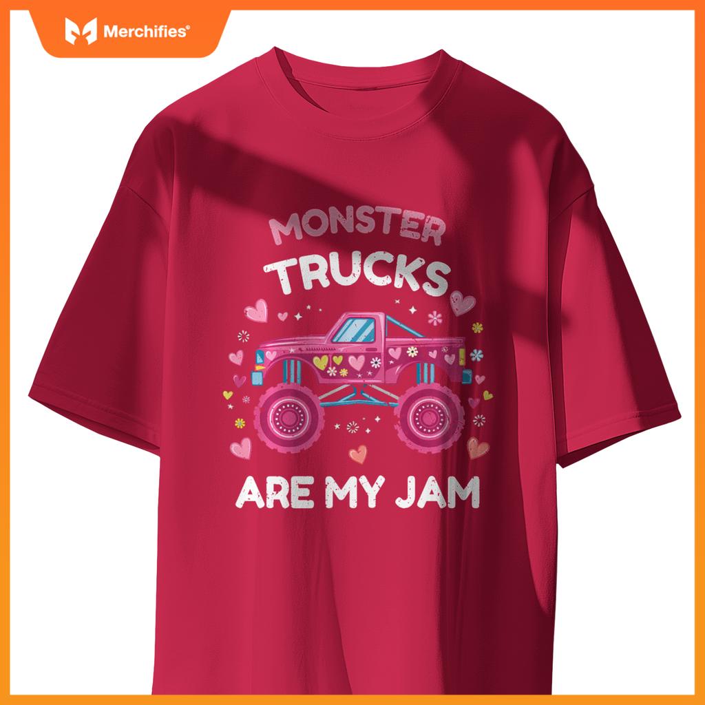 Monster Trucks For Toddlers Family Birthday Kids Car Girls T-Shirt