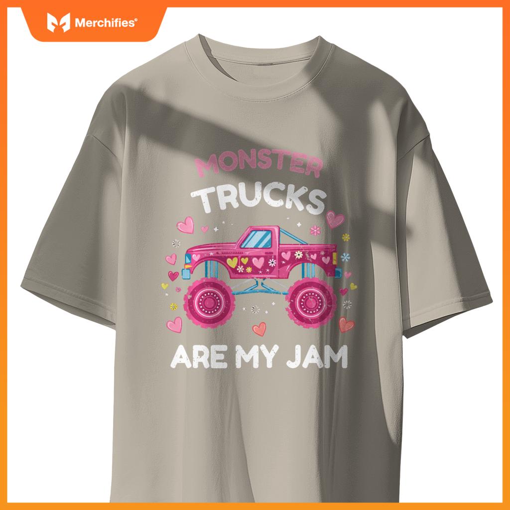 Monster Trucks For Toddlers Family Birthday Kids Car Girls T-Shirt