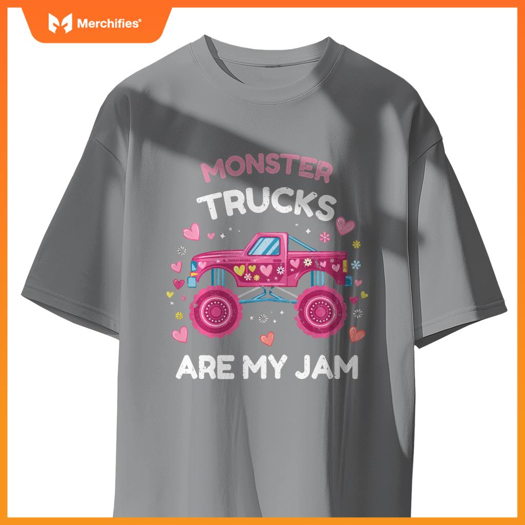 Monster Trucks For Toddlers Family Birthday Kids Car Girls T-Shirt