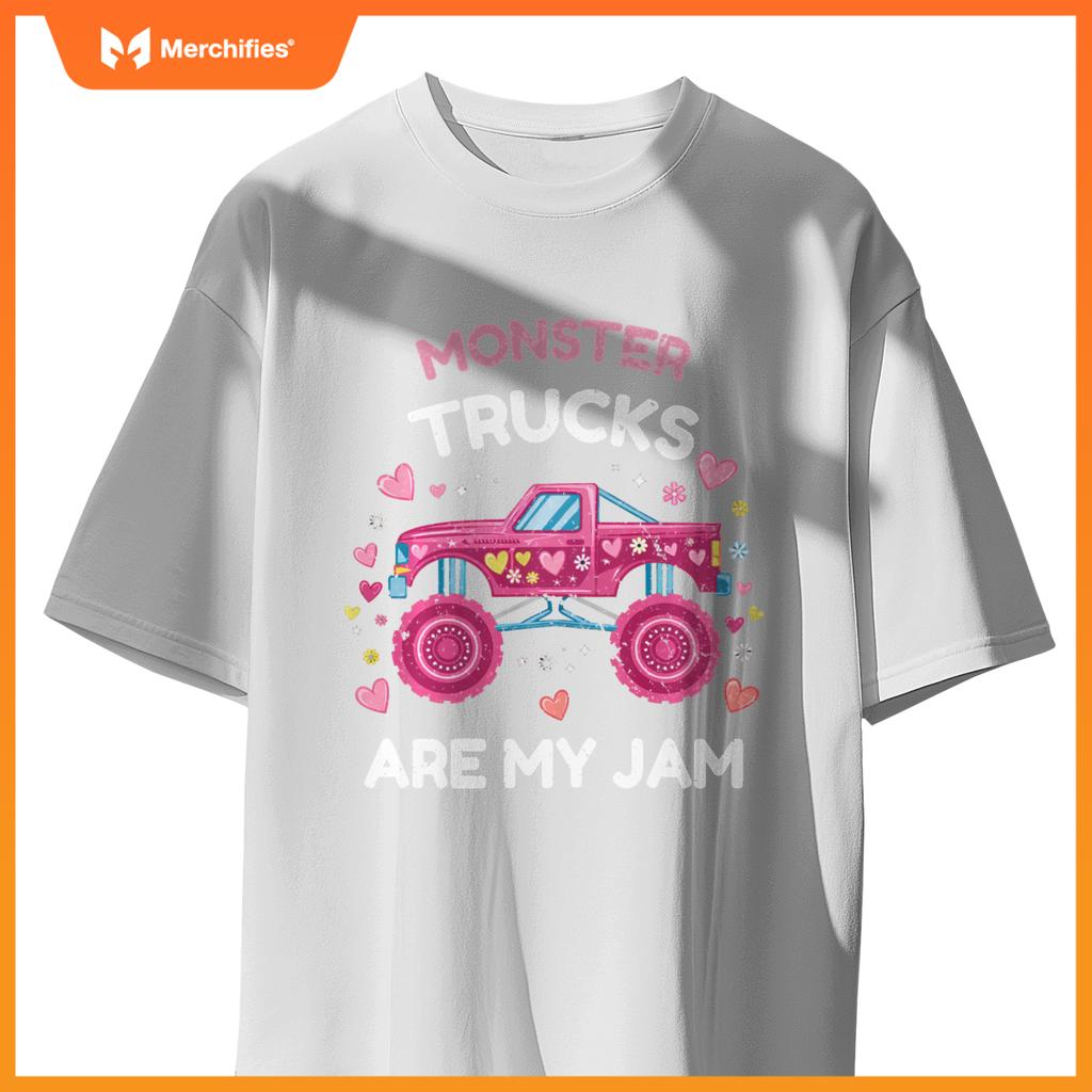 Monster Trucks For Toddlers Family Birthday Kids Car Girls T-Shirt