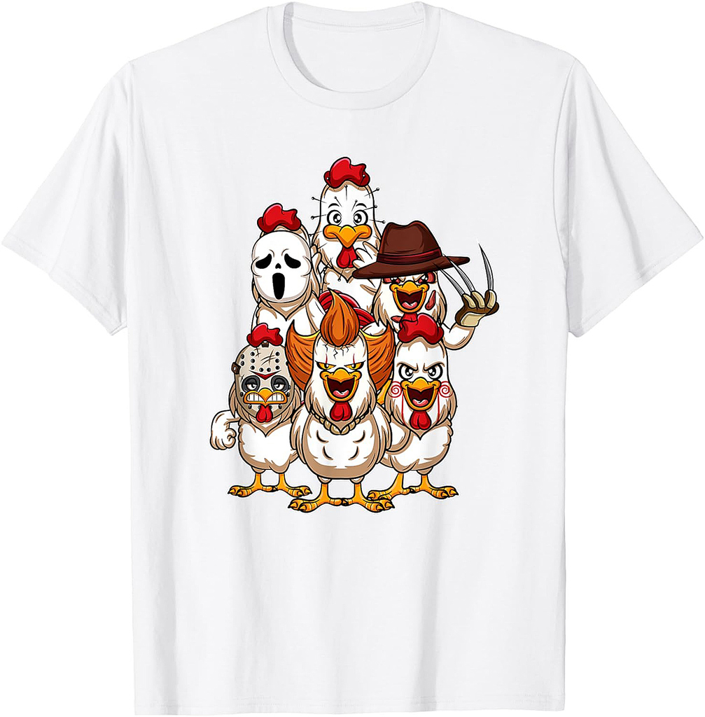 My Little Horror Crew - Halloween Chicken Horror Movie T-Shirt