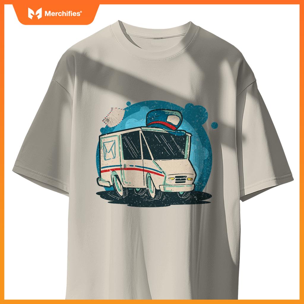 Mail Delivery Truck Artistic Postal Carrier Mailman T-Shirt