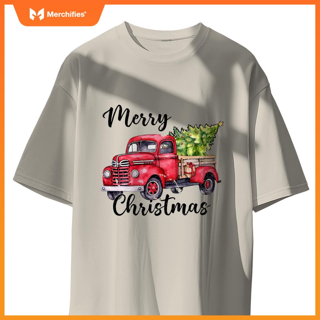 Merry Christmas Red Truck,  Holiday Truck With Tree T-Shirt