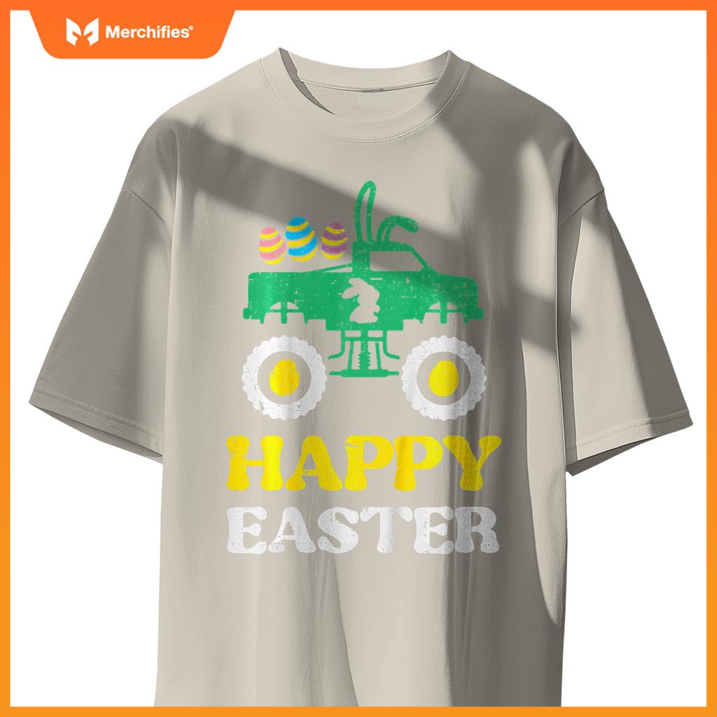Kids Happy Easter Monster Truck Bunny Rabbit Boys Kids Toddler T-Shirt