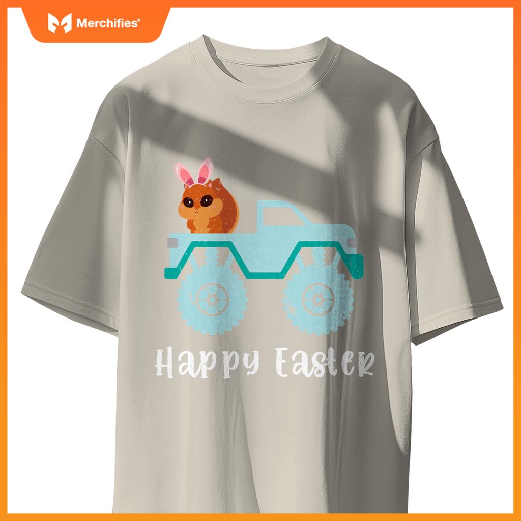 Happy Easter Squirrel Riding Monster Truck Toddler T-Shirt