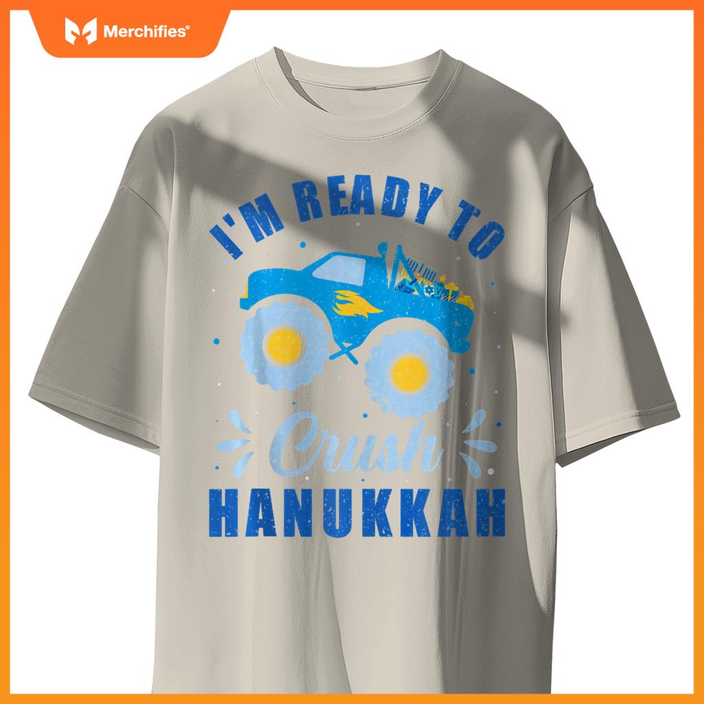 I'm Ready to Crush Hanukkah Monster Truck Chanukah Kids Boys T-Shirt