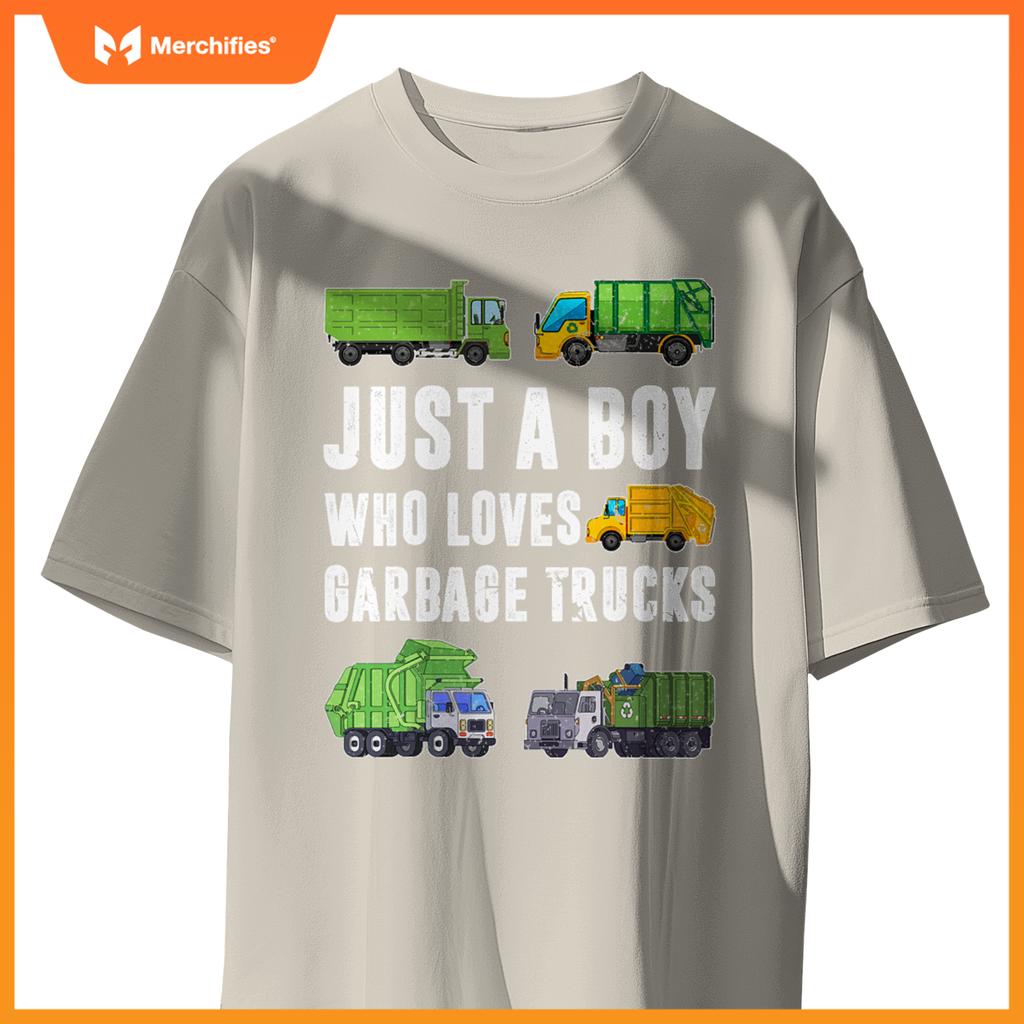 Just A Boy Who Loves Garbage Trucks Kids Toddler Trash Truck T-Shirt