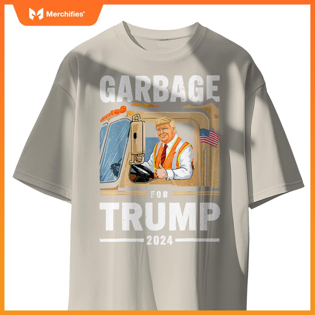 Garbage Trump 2024 Donald Trump Rides In Garbage Truck T-Shirt