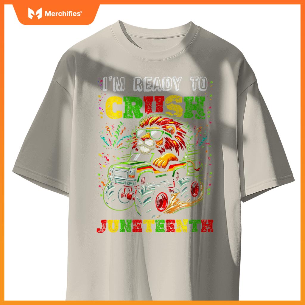Kids Im Ready To Crush Junenth Monster Truck Lion Junenth T-Shirt
