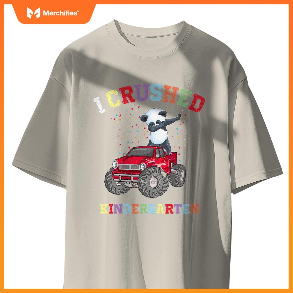 I Crushed Kindergarten Dabbing Panda Truck Graduation T-Shirt