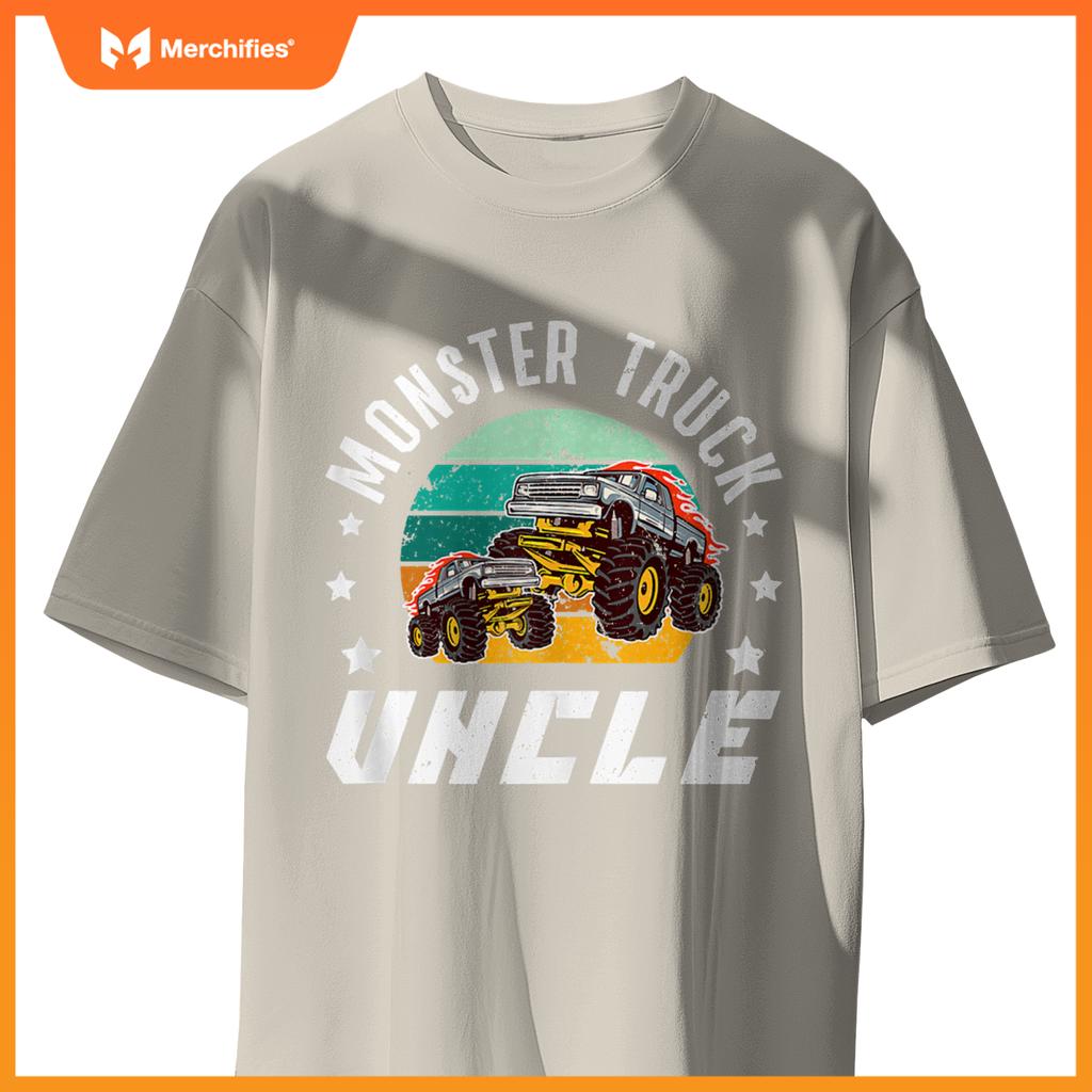 Mens Monster Truck Uncle Retro Monster Truck Uncle T-Shirt