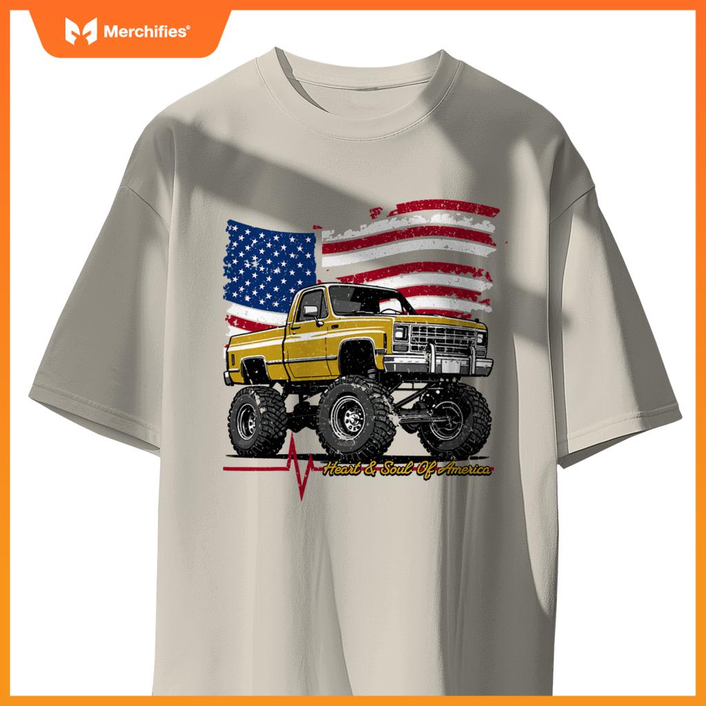 Lifted Squarebody 4Wd  American Pickup Truck T-Shirt