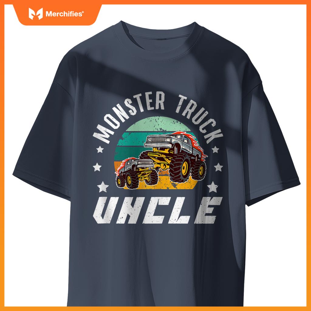 Mens Monster Truck Uncle Retro Monster Truck Uncle T-Shirt