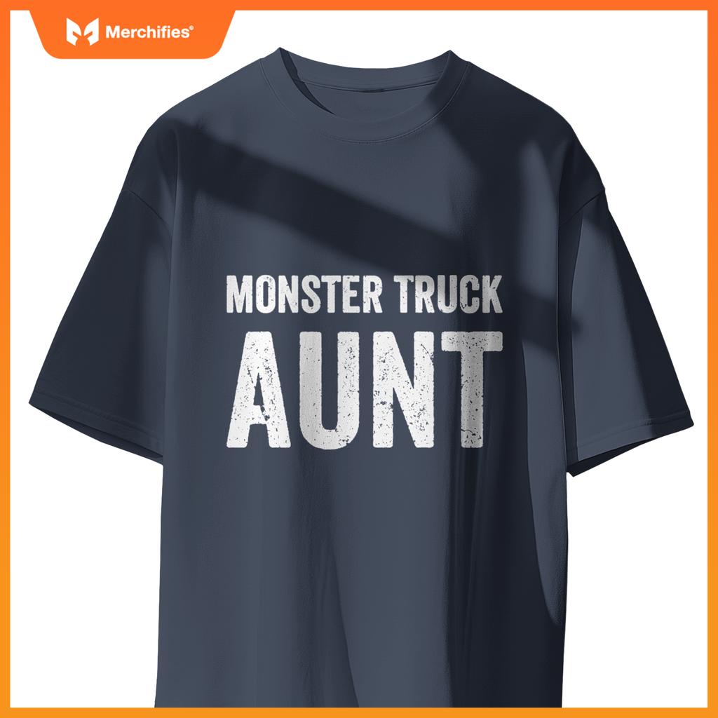 Monster Truck Aunt Retro Vintage Monster Truck Family T-Shirt