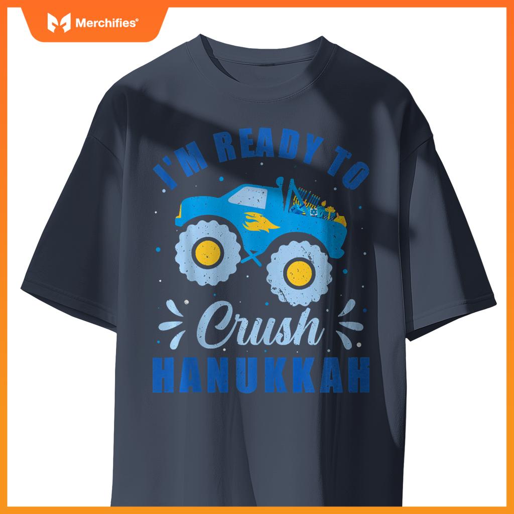 I'm Ready to Crush Hanukkah Monster Truck Chanukah Kids Boys T-Shirt