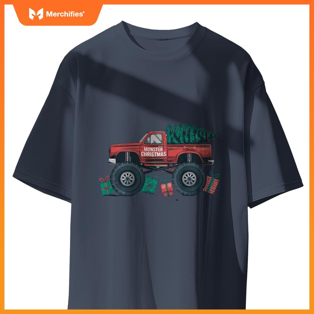 Monster Truck Christmas Tree Cool Xmas Toddler Youth T-Shirt