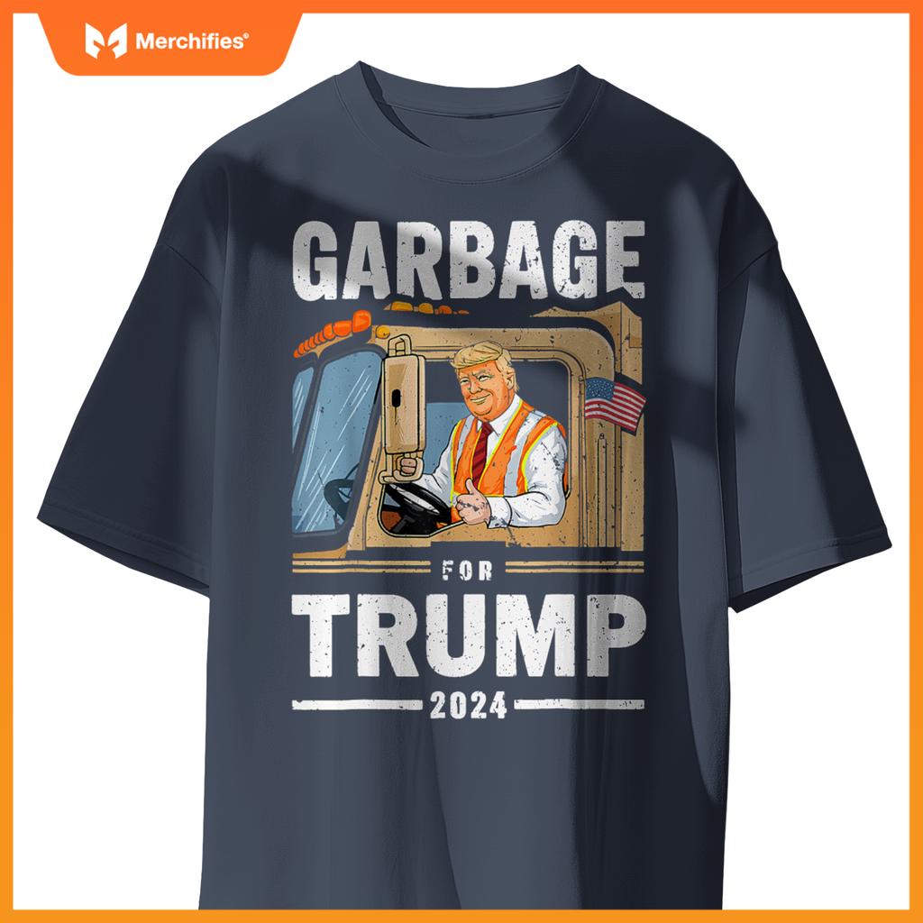 Garbage Trump 2024 Donald Trump Rides In Garbage Truck T-Shirt
