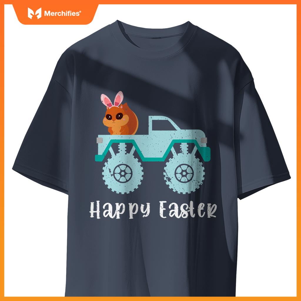 Happy Easter Squirrel Riding Monster Truck Toddler T-Shirt