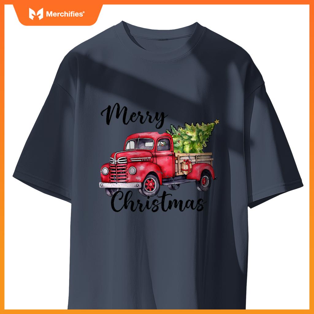 Merry Christmas Red Truck,  Holiday Truck With Tree T-Shirt