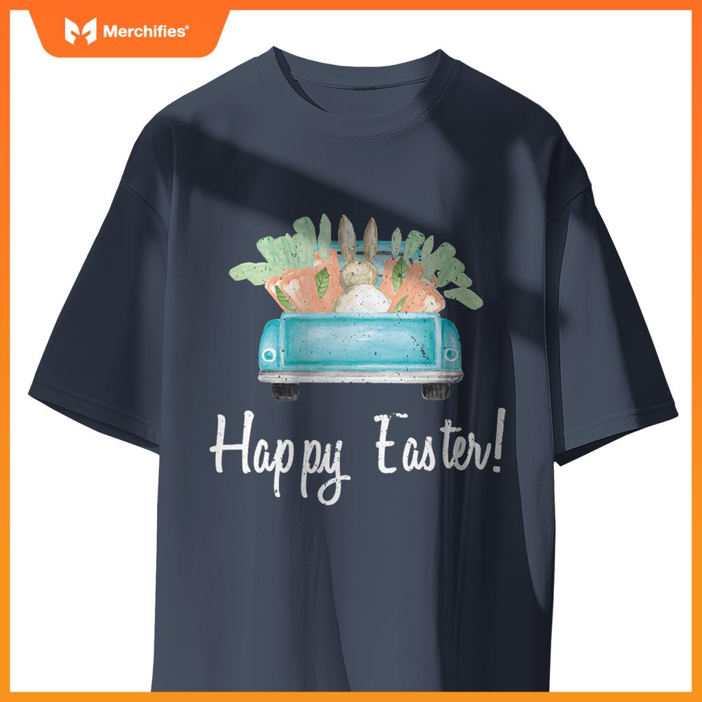 Happy Easter Watercolor Truck Party Teacher Cute T-Shirt