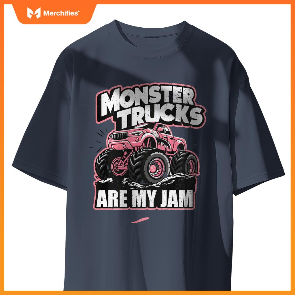 Monster Truck Are My Jam Pink Race Day Outfit For Car Lover T-Shirt