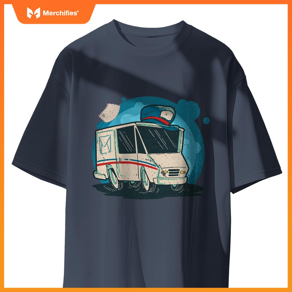Mail Delivery Truck Artistic Postal Carrier Mailman T-Shirt