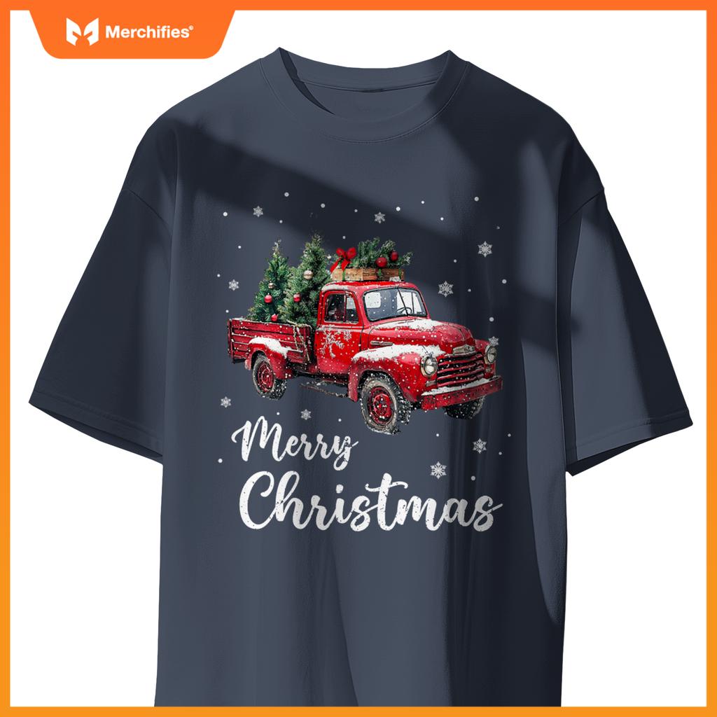 Merry Christmas Red Truck Family Matching Christmas Pajama T-Shirt