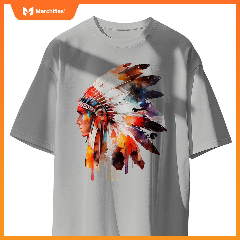 Native American Indian Ancestors Headdress Chief Men Women T-Shirt