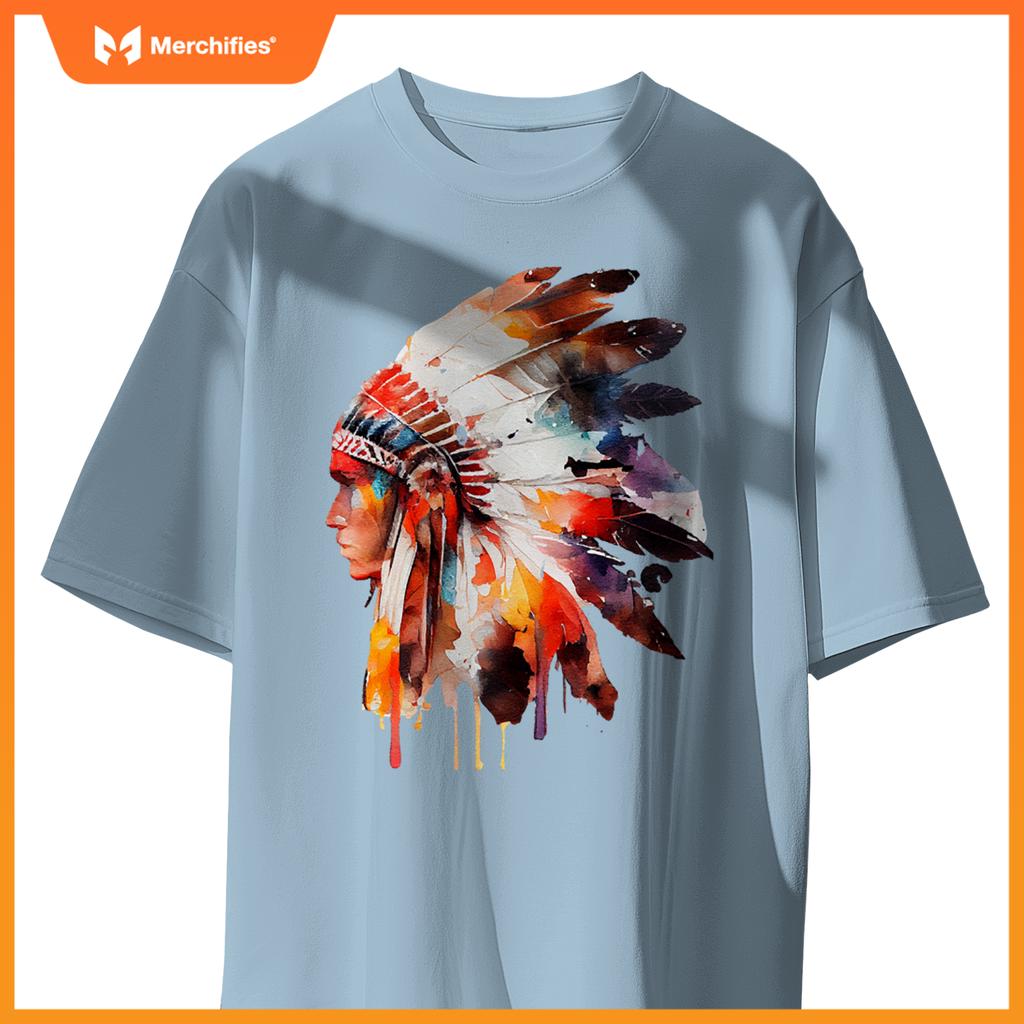 Native American Indian Ancestors Headdress Chief Men Women T-Shirt