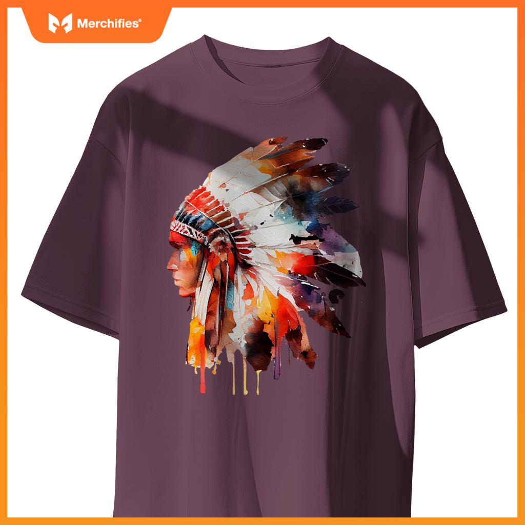 Native American Indian Ancestors Headdress Chief Men Women T-Shirt