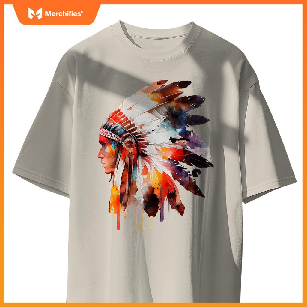 Native American Indian Ancestors Headdress Chief Men Women T-Shirt