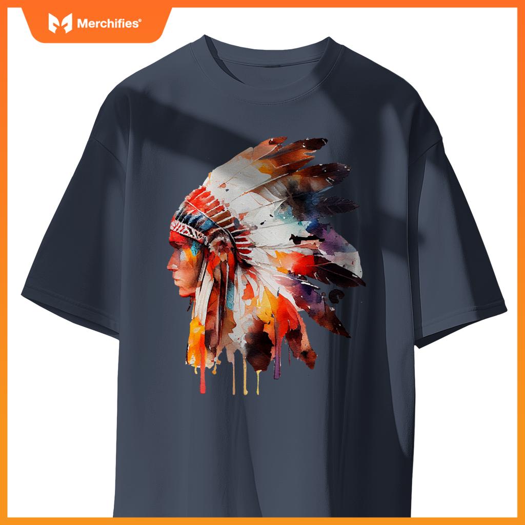 Native American Indian Ancestors Headdress Chief Men Women T-Shirt