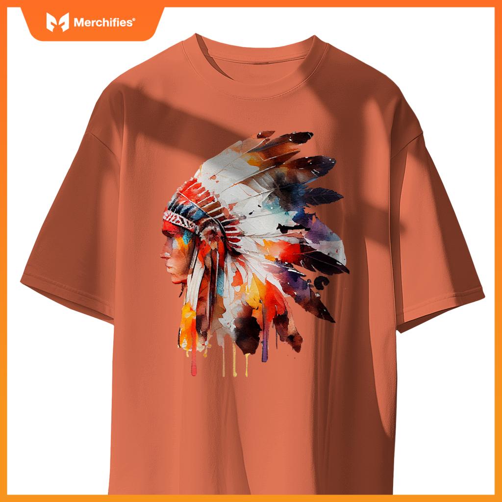 Native American Indian Ancestors Headdress Chief Men Women T-Shirt