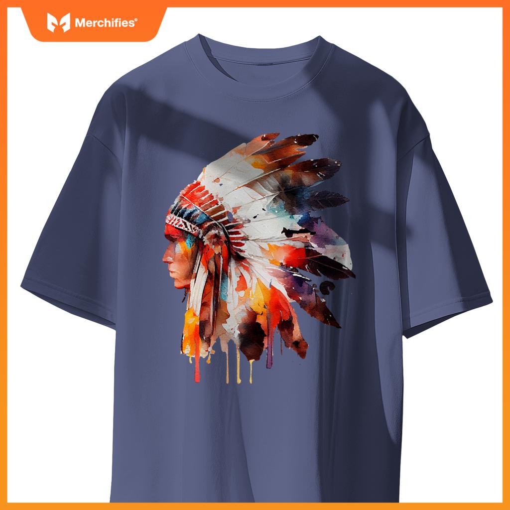 Native American Indian Ancestors Headdress Chief Men Women T-Shirt