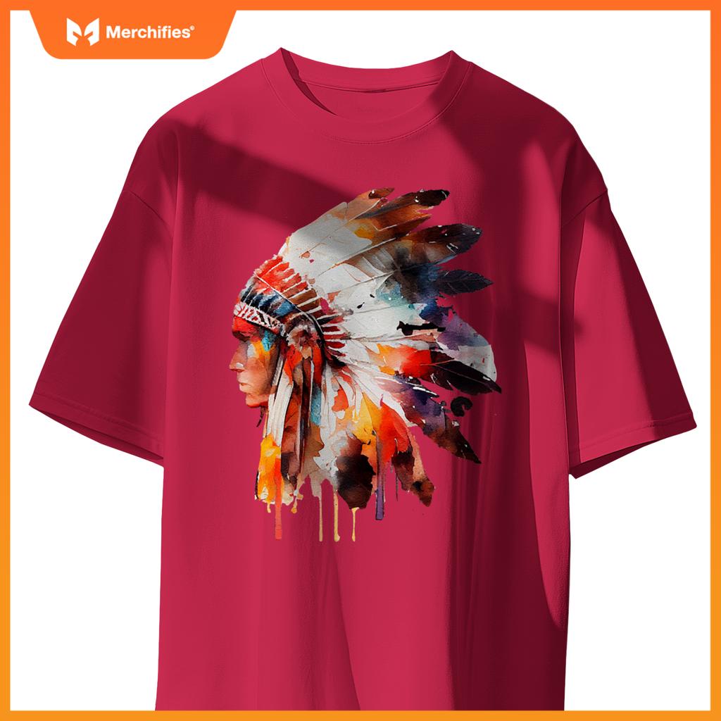 Native American Indian Ancestors Headdress Chief Men Women T-Shirt