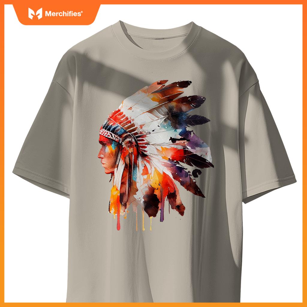 Native American Indian Ancestors Headdress Chief Men Women T-Shirt