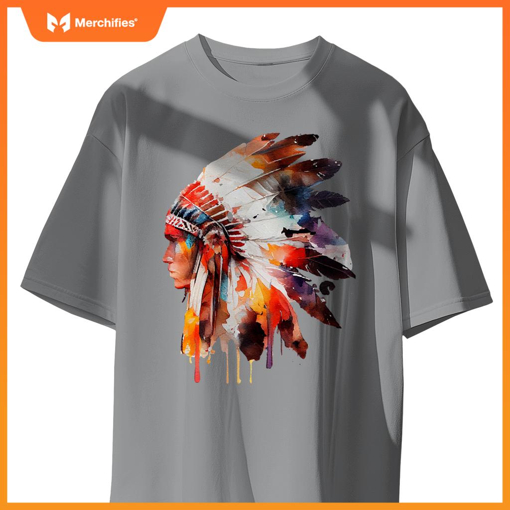 Native American Indian Ancestors Headdress Chief Men Women T-Shirt